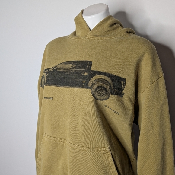 Austin Post Malone Green Tan Truck Cotton Unisex Hoodie M - Picture 2 of 7